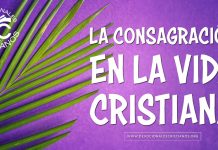 “Hojas verdes y texto sobre consagración en la vida cristiana”